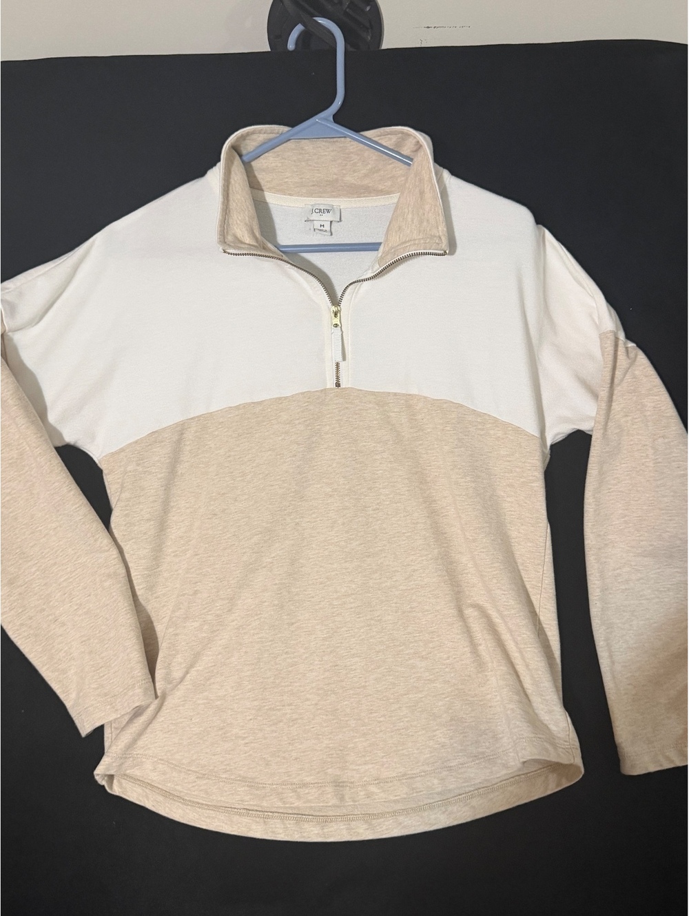 J.Crew Women's Colorblock Half-Zip Pullover Sweatshirt Medium